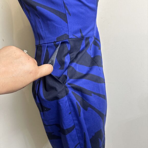 EXPRESS Design Studio Halter Strapless Blue Black Mini Dress Size 4 EUC - Picture 4 of 9